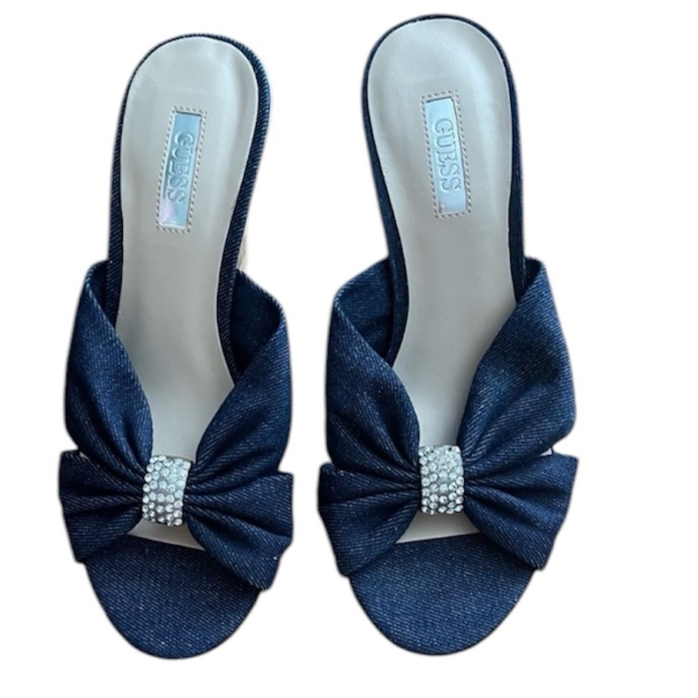 Worn once Guess wedge denim shoes